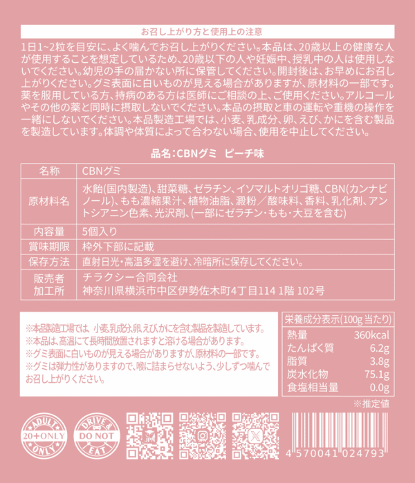 【新基準対応】CBNグミ　ピーチ味 - 画像 (6)