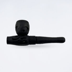 3インチカービングウッドパイプブラック